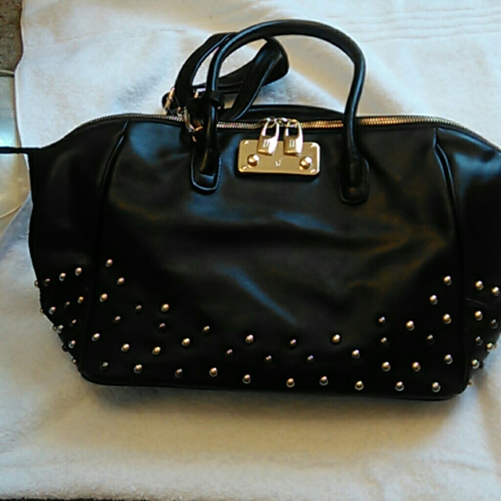 Just Fab black satchel w/ stud detail